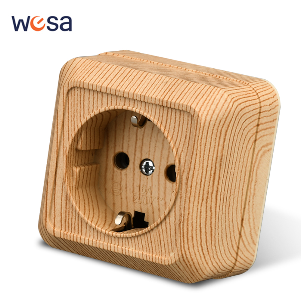 Outdoor Power Rack - WESA Wood Wall Surface Socket Plug