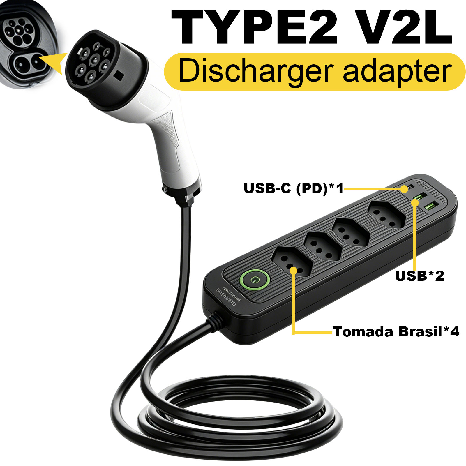 Type2 V2L Discharge Adapter 16 - Outdoor Power Rack ulasan dan harga