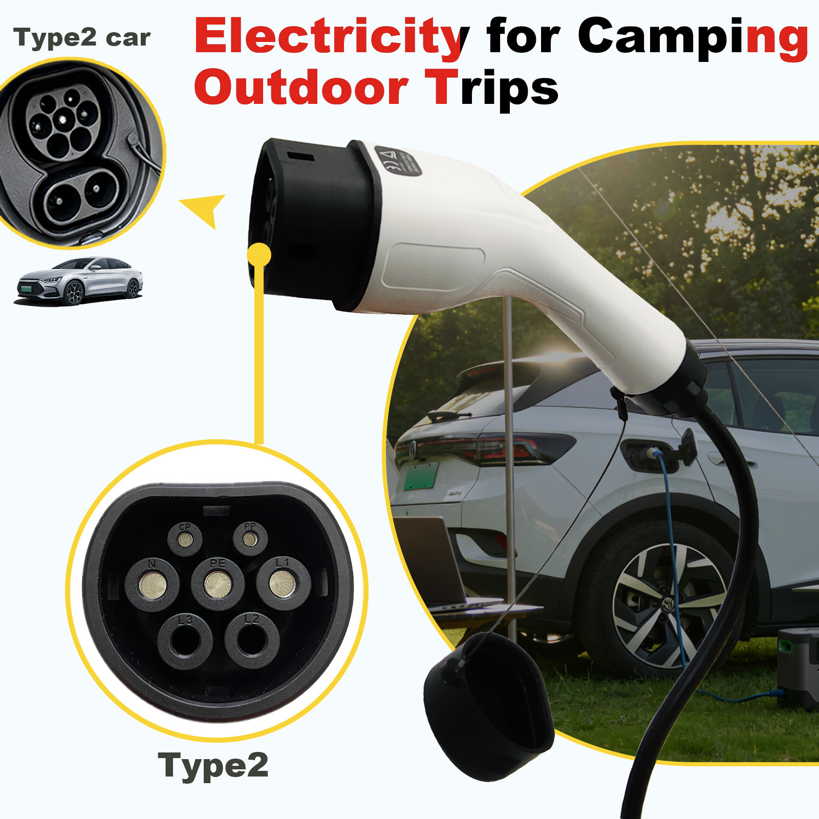 Type2 V2L Discharge Adapter 16 - Outdoor Power Rack ulasan dan harga